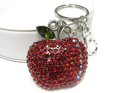 Crystal apple key charm