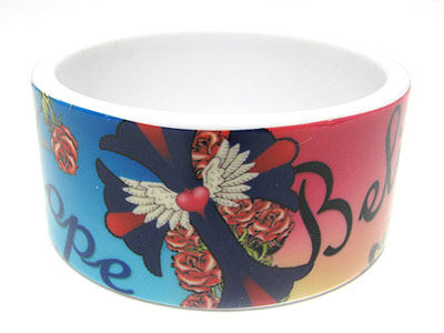 Tattoo picture acryl wide round bangle