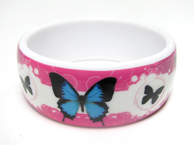 Tattoo picture acryl wide round bangle