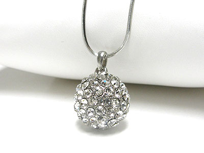 Crystal ball pendant necklace