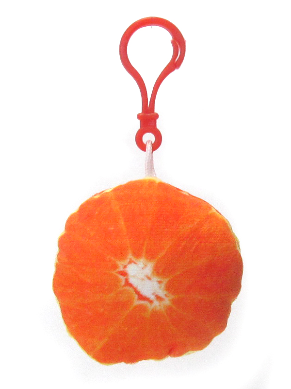Stuffy pillow fruit key chain - orange