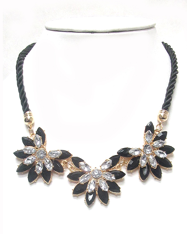 Crystal and acryl statement necklace