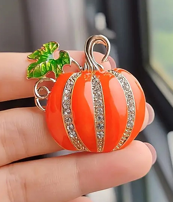 Thanksgiving theme pumpkin brooch or pin