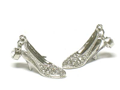 Crystal lady shoe dangle earring 