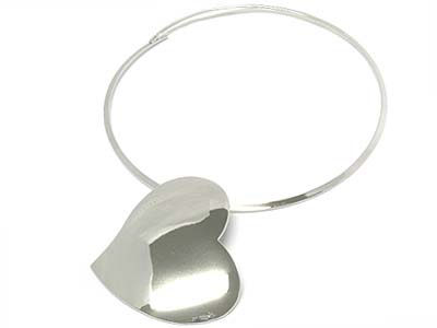 Simple style metal plain heart necklace 