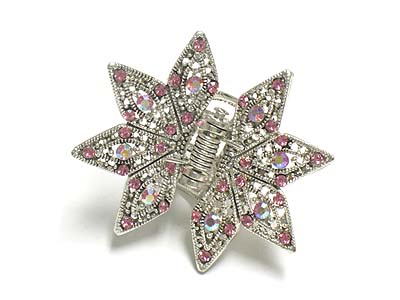 Crystal deco casting metal star shape hair claw