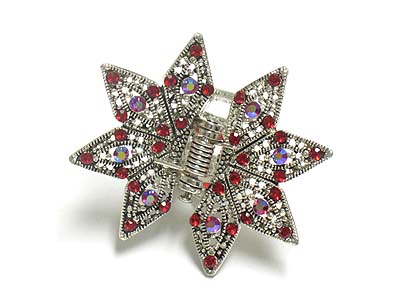 Crystal deco casting metal star shape hair claw