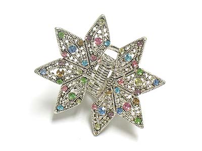 Crystal deco casting metal star shape hair claw