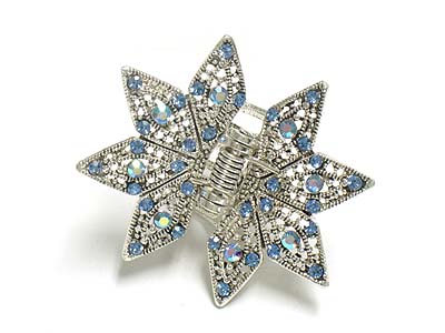 Crystal deco casting metal star shape hair claw