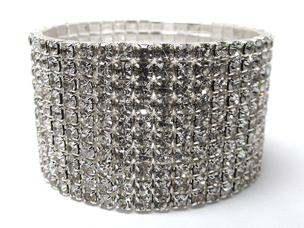 10 row rhinestone stretch bracelet