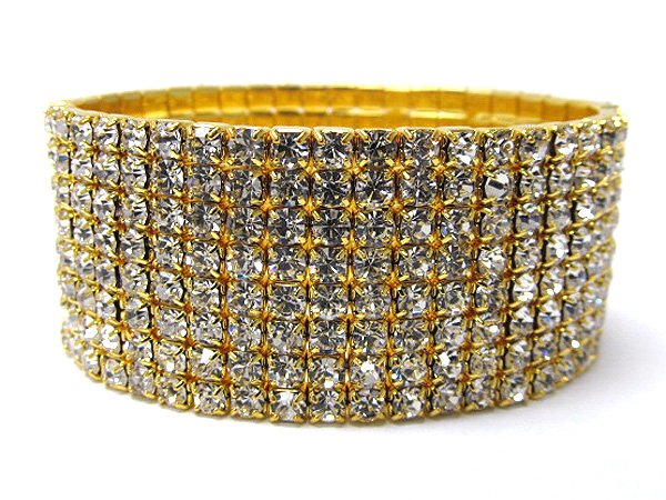 8 row rhinestone stretch bracelet