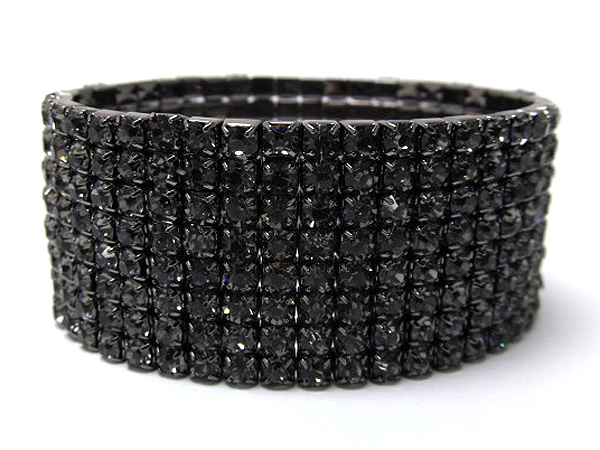 8 row rhinestone stretch bracelet