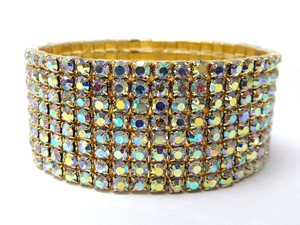 8 row rhinestone stretch bracelet