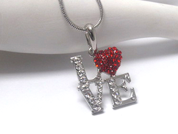 Crystal love necklace -valentine