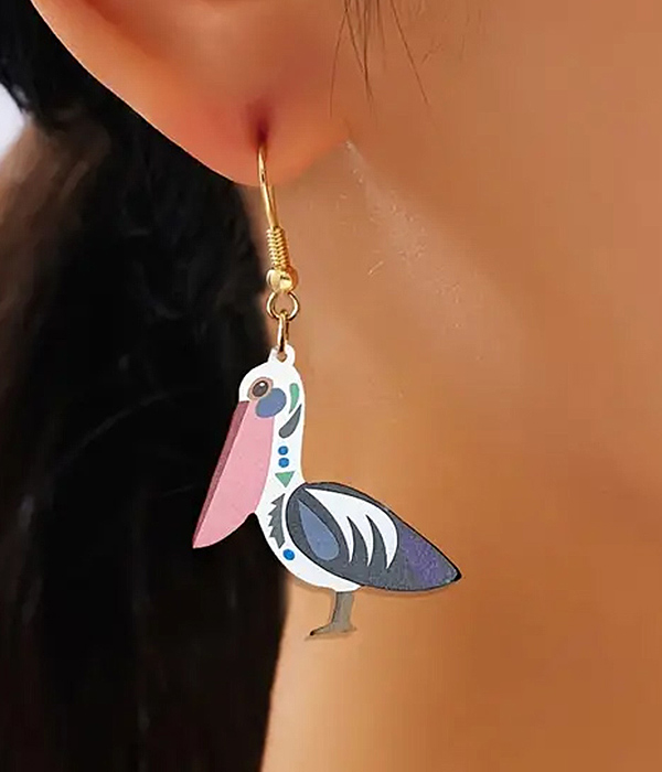 Acrylic pelican earring