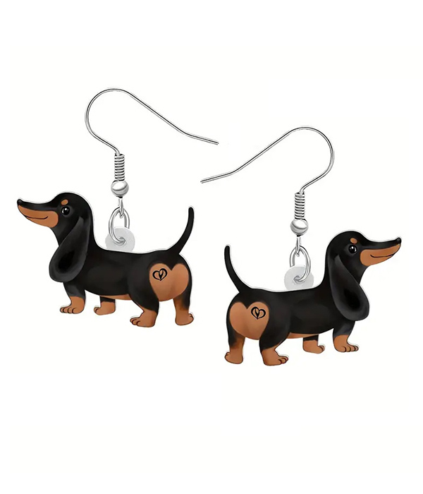 Acrylic dachshund earring