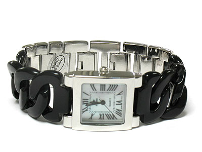 Acrylic chain band classic watch