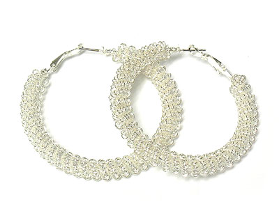 Metal mesh hoop earring - hoops