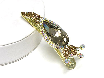 Crystal and facet glass deco crown hair pin