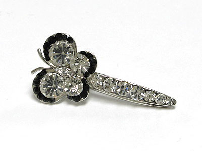 Crystal line butterfly hair pin