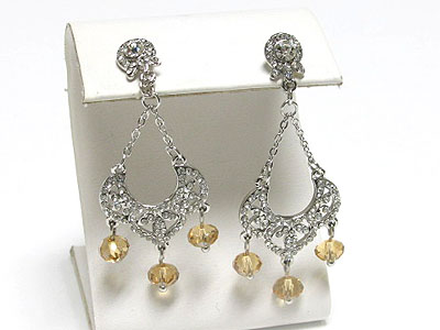 Crystal ball dangle small chandelier earring