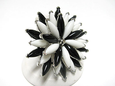 Extra large fashion acryl flower adjustable ring