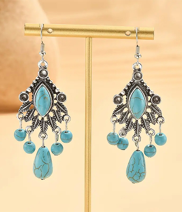 Vintage turquoise dangle drop earring