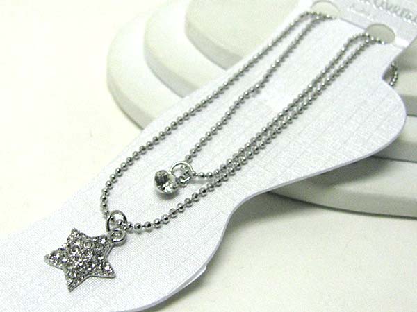 Crystal deco star anklet