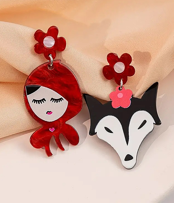 Little red riding hood story earring