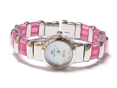 Color band cuff bangle women watch - japanese movt