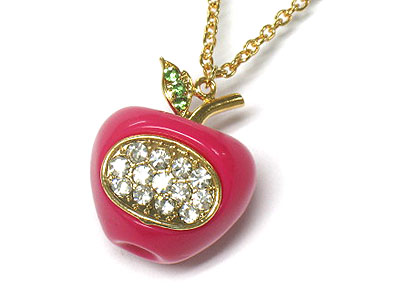 Crystal deco acryl apple necklace