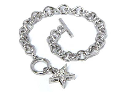 Crystal star toggle bracelet