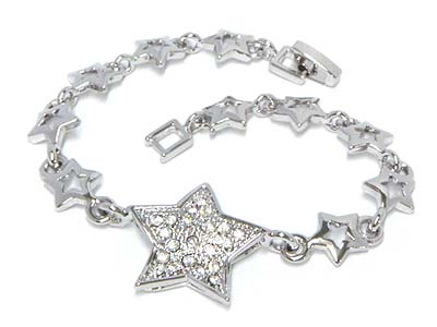 Crystal star link bracelet