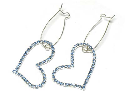 Rhinestone heart dangle earring 