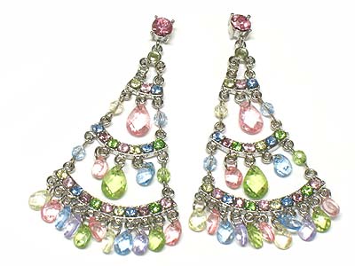 Austrian crystal tri level chandelier earring