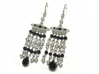 Semi precious stone cascade drop earring 