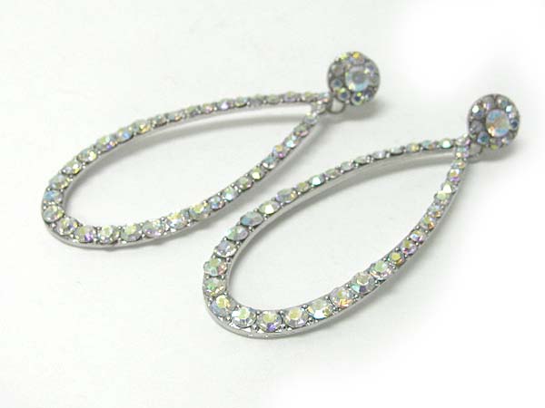 Austrian crystal oval drop earring