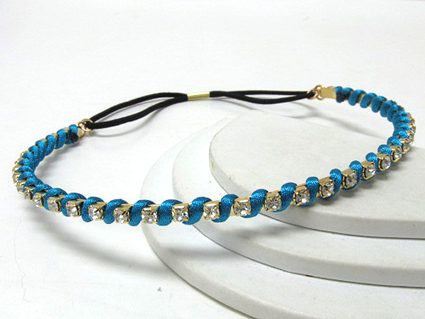 Crystal line metal with colorful fashion cord headband