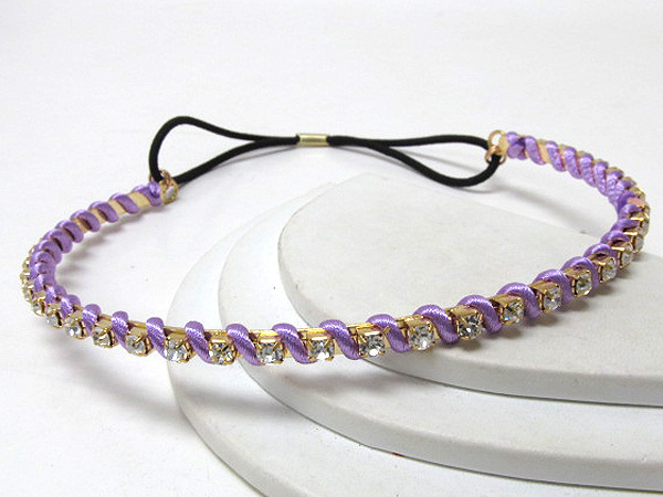 Crystal line metal with colorful fashion cord headband