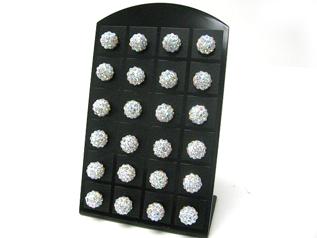 12 pair crystal post earring dozen set (it comes with display)? mens jewelry