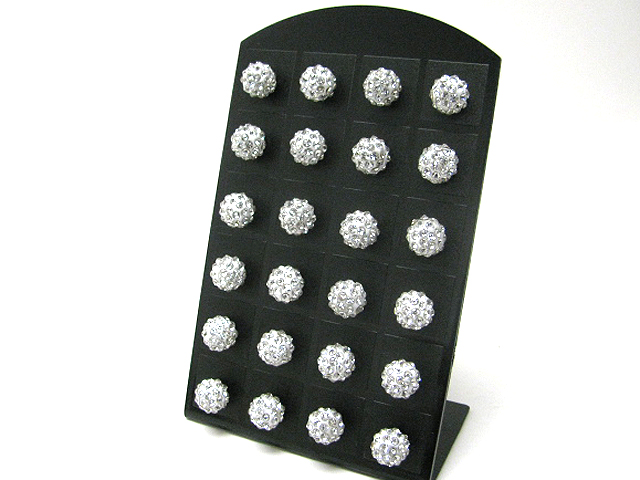 12 pair crystal post earring dozen set (it comes with display)? mens jewelry