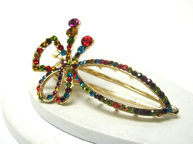 Multi color crystal hair pin