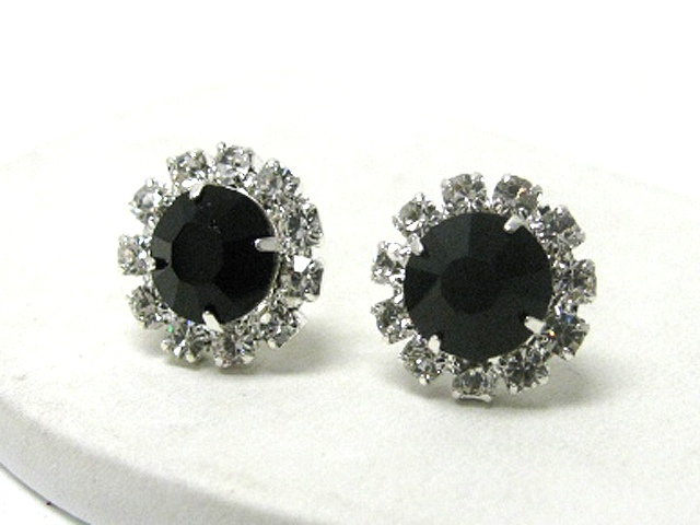 Crystal and rhinestone stud earring