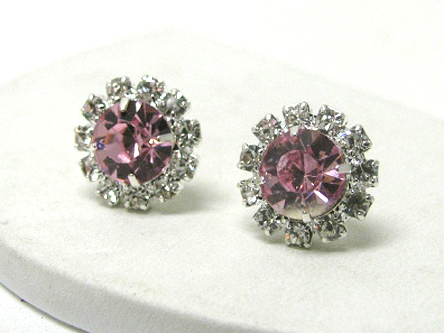 Crystal and rhinestone stud earring