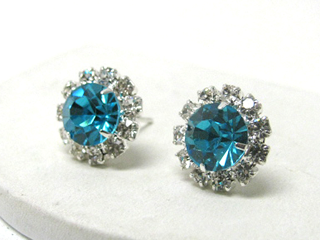 Crystal and rhinestone stud earring