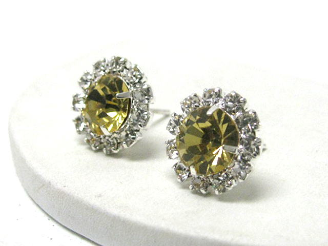 Crystal and rhinestone stud earring