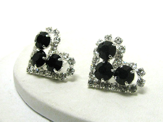 Crystal and rhinestone heart earring