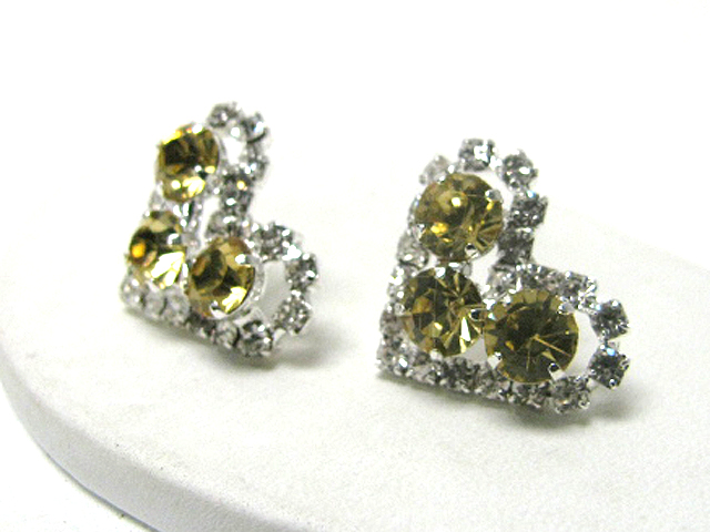 Crystal and rhinestone heart earring