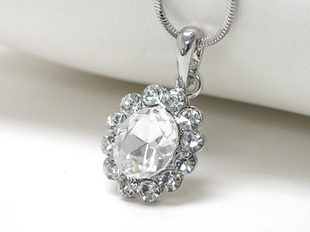 Made in korea whitegold plating facet cz and crystal princess necklace