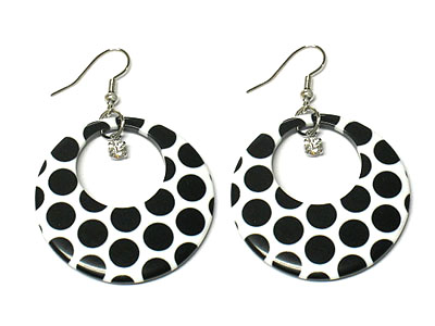 Acrylic hoop polka dot earring - hoops